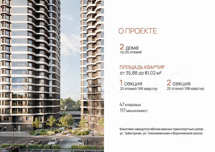 2-к. квартира, 37,5 м², 2/25 эт.