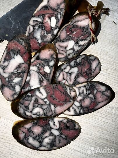 Колбаса мрамрорная ветчина