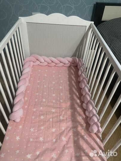 Бортики в детскую кроватку косичка