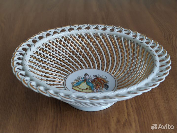 Ваза сухарница плетеный фарфор