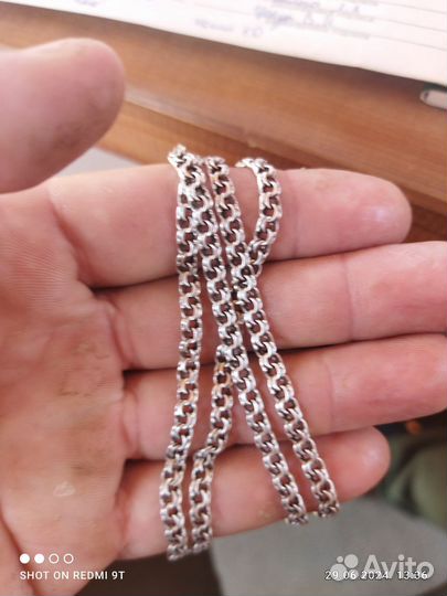 Серебряная мужская цепь ручной бисмарк