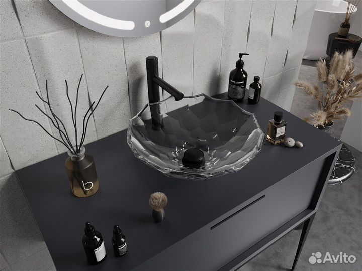 Накладная раковина Mexen inga 44см материал стекло прозрачный