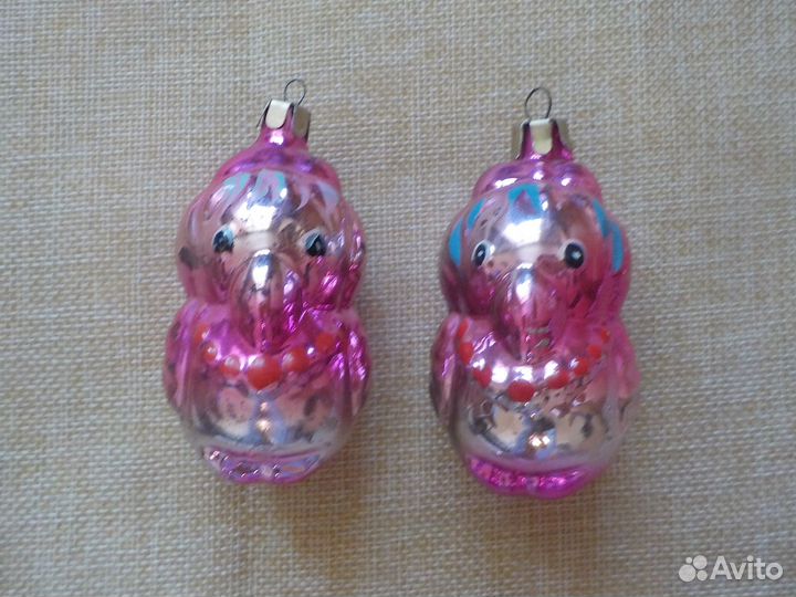 Елочные игрушки СССР вороны и лягушки