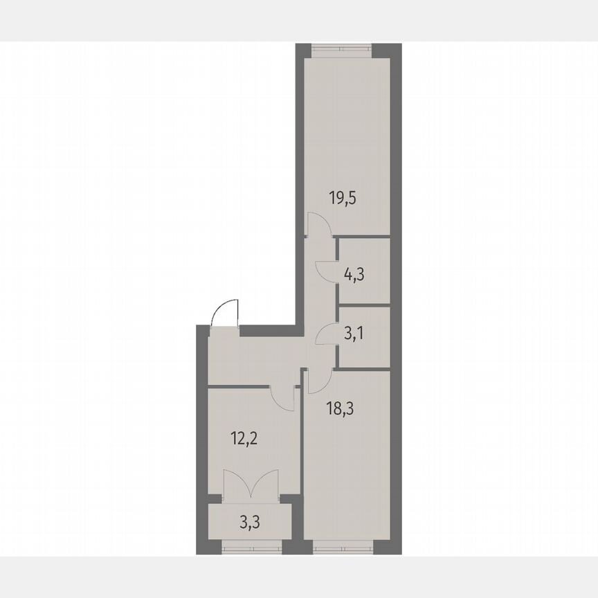 2-к. квартира, 70,6 м², 6/13 эт.