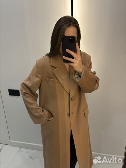 Пальто бежевое шерсть Anna Pekun