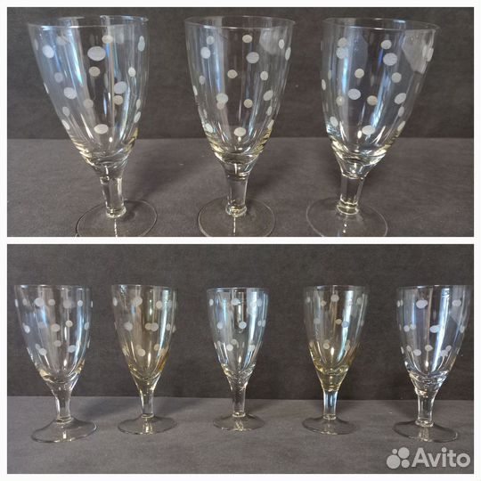 Рюмки советское стекло, алмазная гравировка