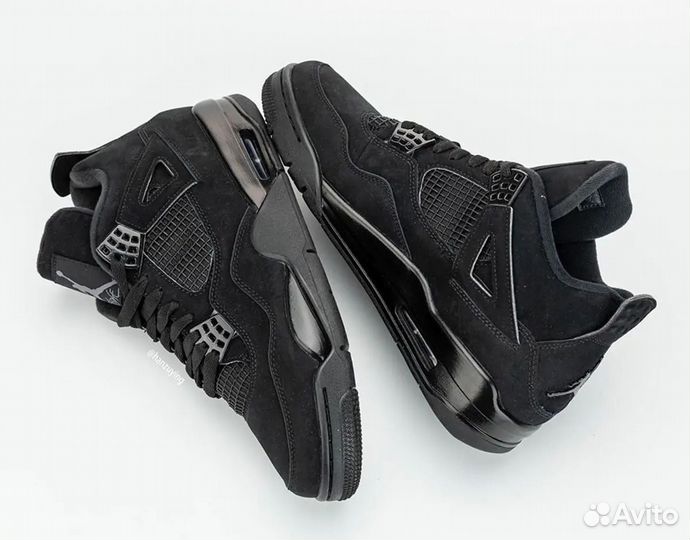 Nike air jordan 4 black cat 41-45 мужские