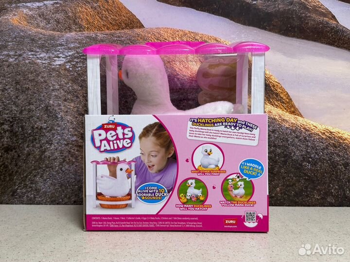 Новая Игрушка Zuru Pets Alive Мама утка с утятами