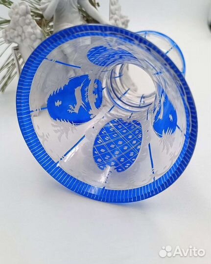 Ваза -кубок Богемия цветное стекло