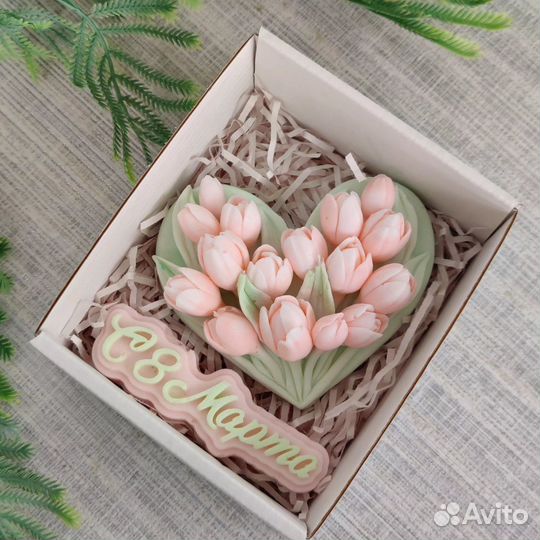 Букет сердце. Тюльпаны. мыло ручной работы