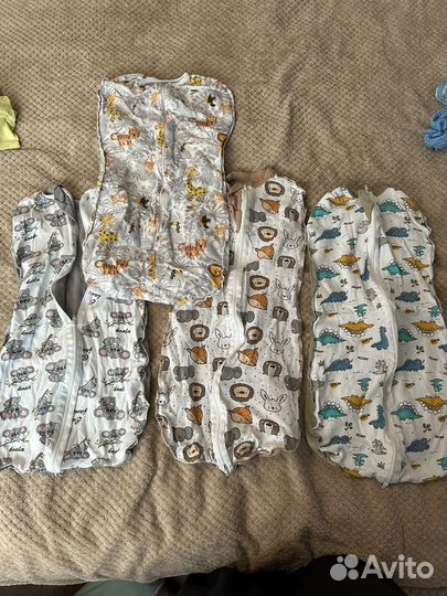 Пеленка-кокон для малыша на молнии 4 шт