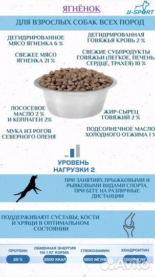 Корм JJ-sport для собак Джамп 20кг