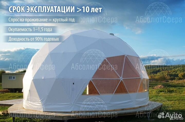 Летний геокупол D6. Домик для глэмпинга