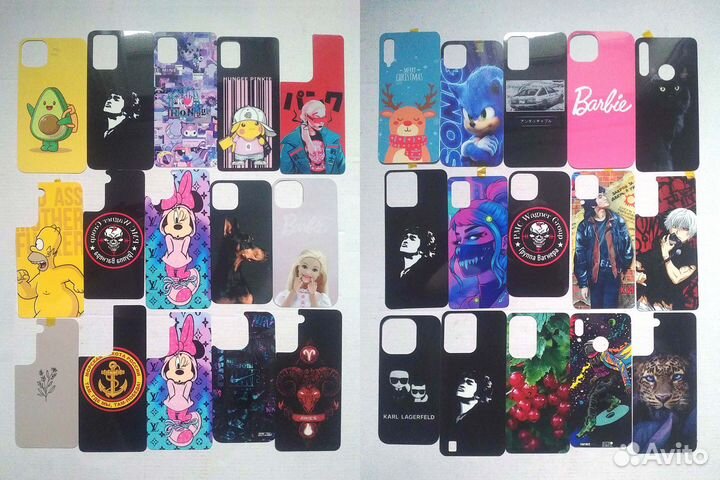 Чехлы для телефонов скины металл стикеры много