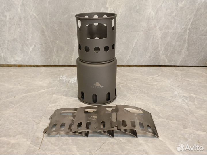 Титановая печка-щепочница походная