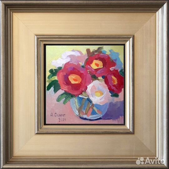 Небольшие картины маслом флористика пионы