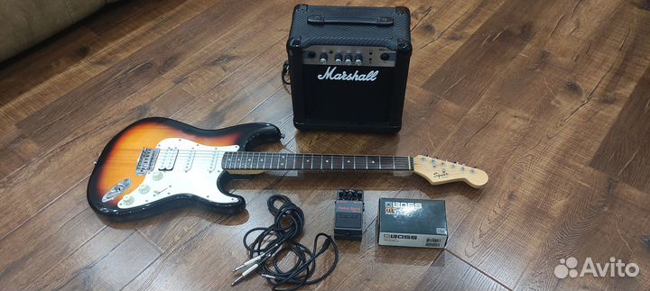 Электрогитара fender squier stratocaster комплект