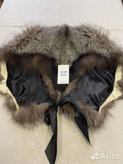 Меховой воротник чернобурка