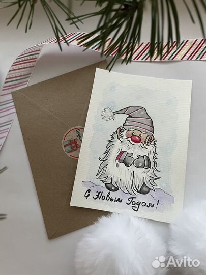 Новогодние открытки ручной работы
