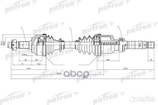 Полуось прав peugeot: 306 1.6/405 1.4 MA 93 R