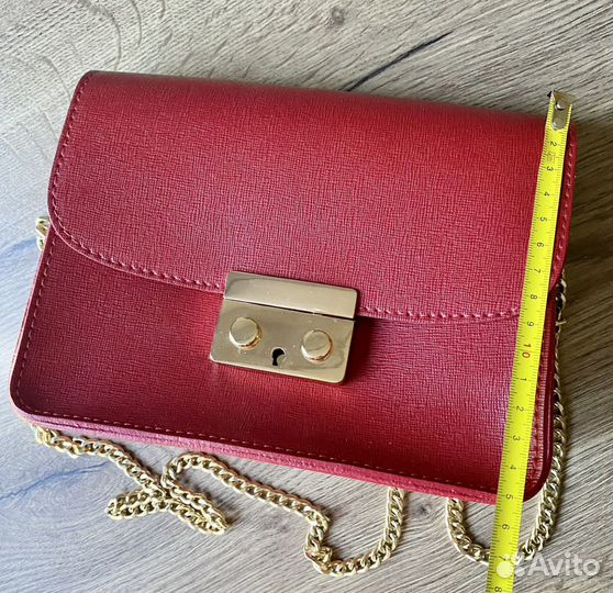 Сумка натуральная кожа красная Италия