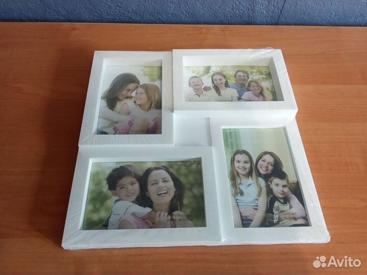 Рамка для 4 фото 10*15 настенная, рамочка, новая