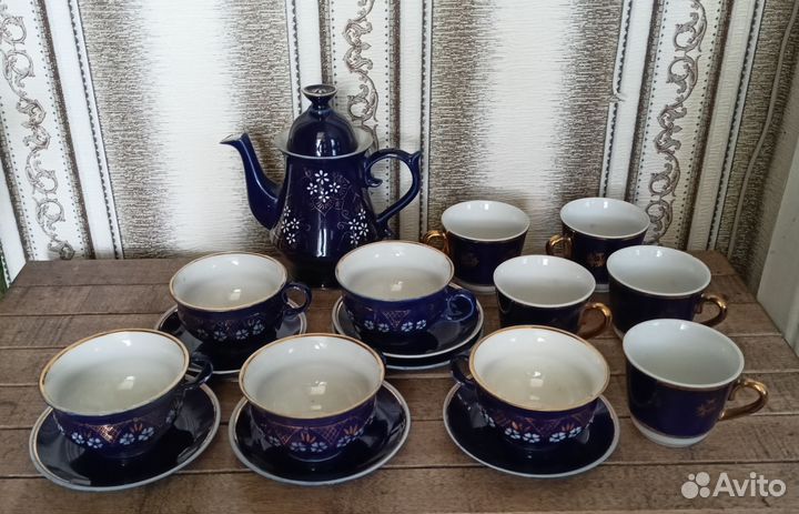 Кофейный сервиз кобальт СССР