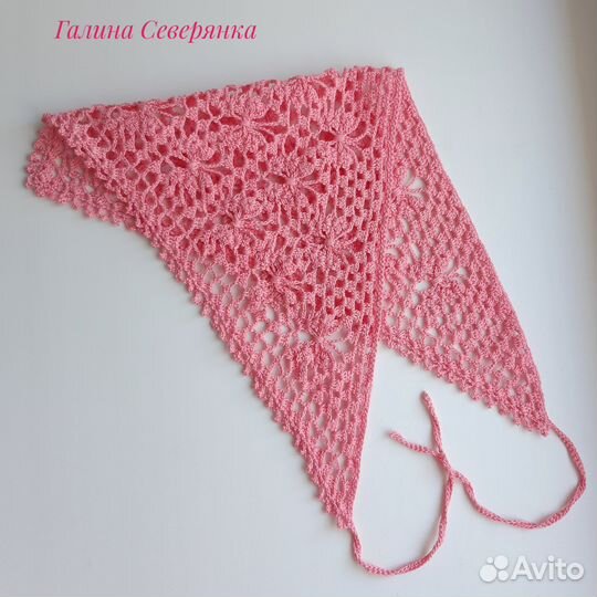 Вязаная косынка летняя узор Бабочки