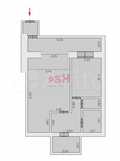 Сдам в центре 44,4 кв.м, Тюмень