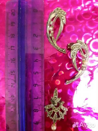 Серьги из серебра с марказитом