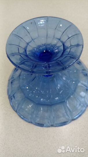 Ваза для фруктов на ножке цветное стекло