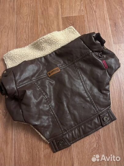 Куртка Petmax, кожзам для собак коричневая унисекс