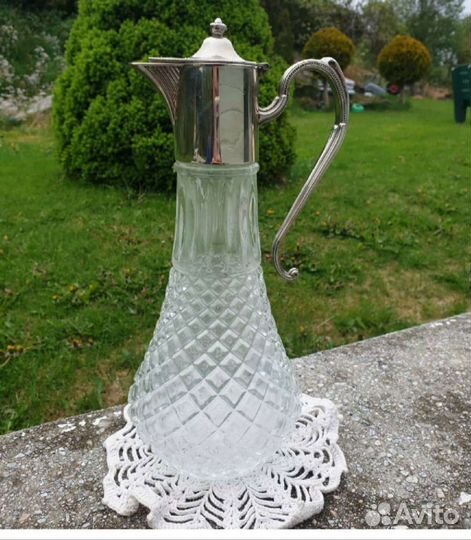 Декантер хрустальный посеребрённый, Англия