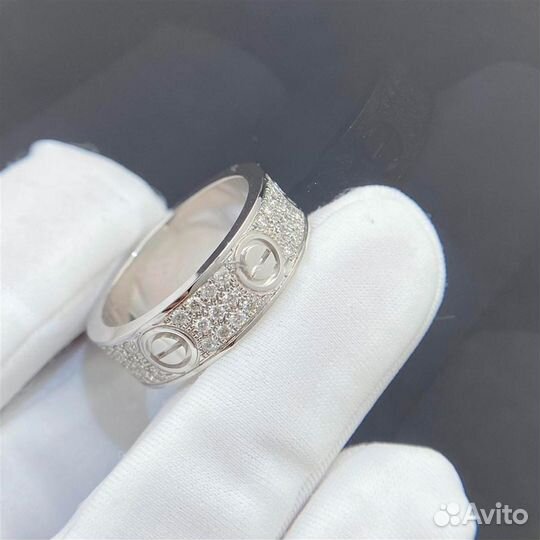 Кольцо Cartier Love, белое золото 0,7ct