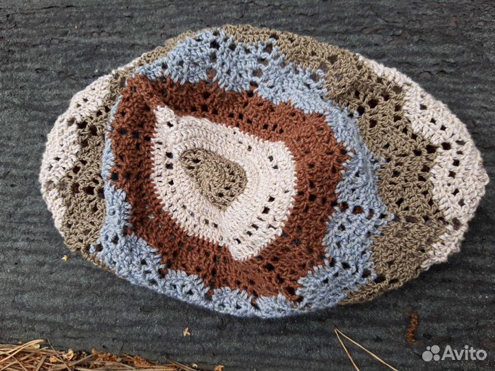 Ажурный берет+ сумочка-мешок