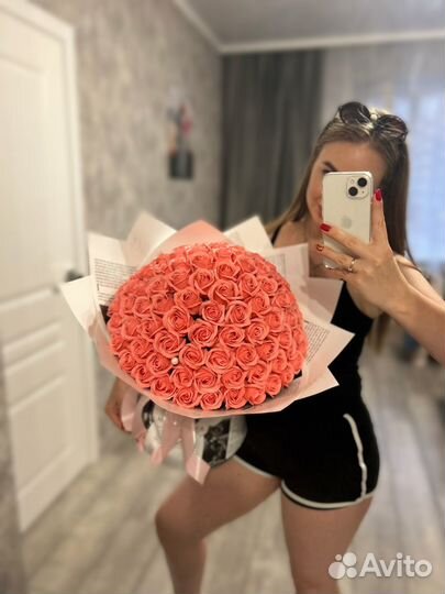 Букеты из 15,35,51,65,101 розы с доставкой