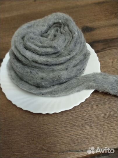 Шерсть для валяния кардочес (ровинг) Серый