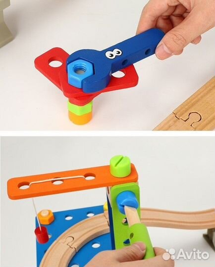 Набор деревянной железной дороги Стройка