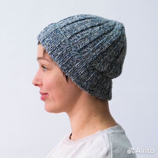 Вязаная шапка бини «Нилгири» индиго