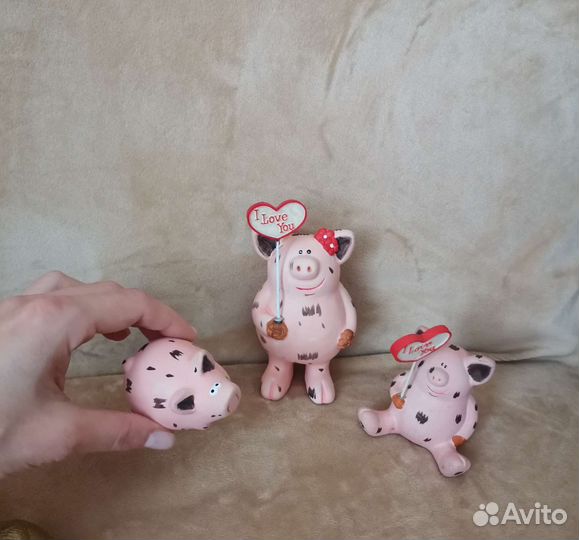 Фигурки поросят глина, керамика/ коллекция 8 часть