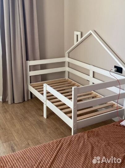 Кроватка берёза высокий борт от 2х лет Терем Инк