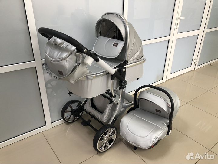 Коляска 3 в 1 экокожа