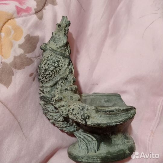 Пепельница рак, из бронзы, СССР, 16 см