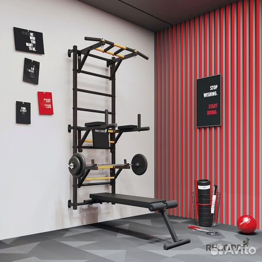 Турник навесной - Х4 (без опоры на пол)