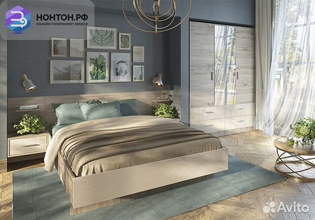 Спальня Лациа №1 дуб санремо / крем бежевый