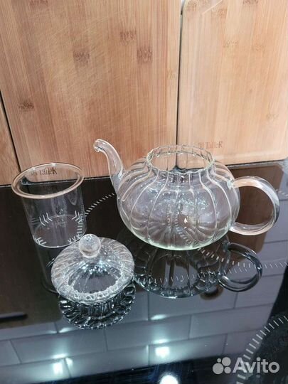 Заварочный чайник стеклянный с подогревом. Новый