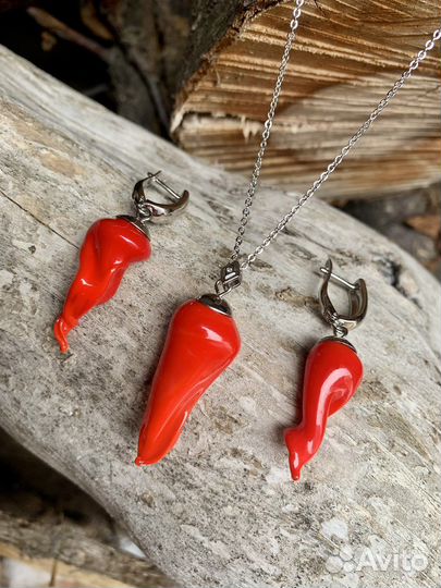 Серьги острый перец из венецианского стекла