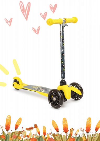 Самокат детский трехколесный светящиеся колеса