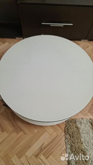 Журнальный столик IKEA Стринд белый круглый