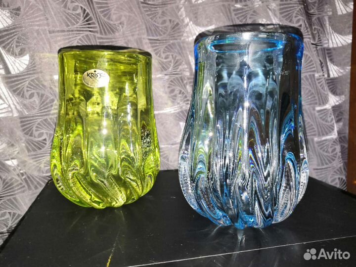 Ваза цветное стекло СССР Мухиной